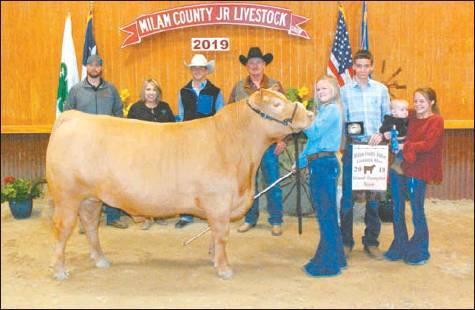 Trew Schroeder of the Thorndale FFA exhibited the Grand Champion steer at the Milam County Junior LIvestock Show last week. The steer sold for $7,600.