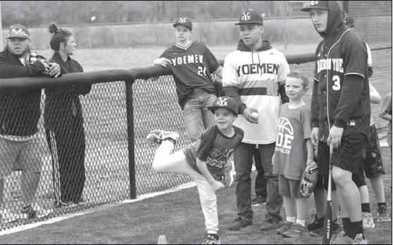 Young Yoemen competed in the Pitch, Hit and Run contest during Opening Day at The Yards on Saturday. Several events were held including Meet the Yoemen, Futures Game between the seventh and eighth grade Yoemen and the annual Alumni Game. The Milam County